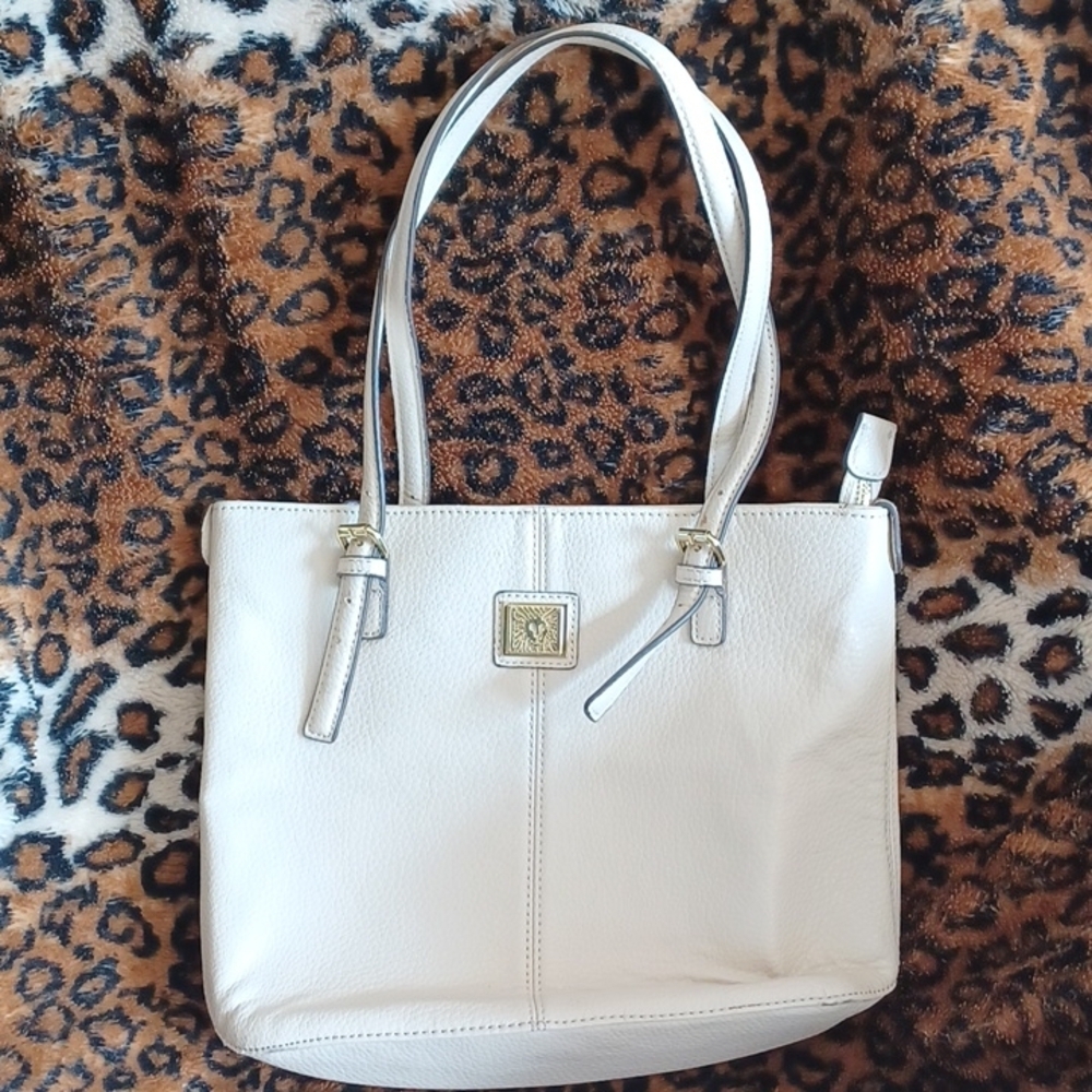 Anne Klein white faux leather bag